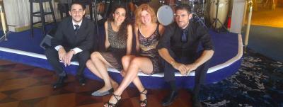 Melina Mizrahi and her band on a cruise